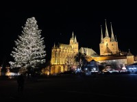 der Erfurter Dom (links) und St. Severi (rechts) und einem in diesem Jahr schöneren Weihnachtsbaum...